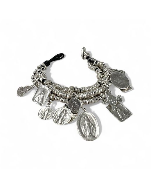 By Virgo Metallic Serafina Antique Charm Bracelet