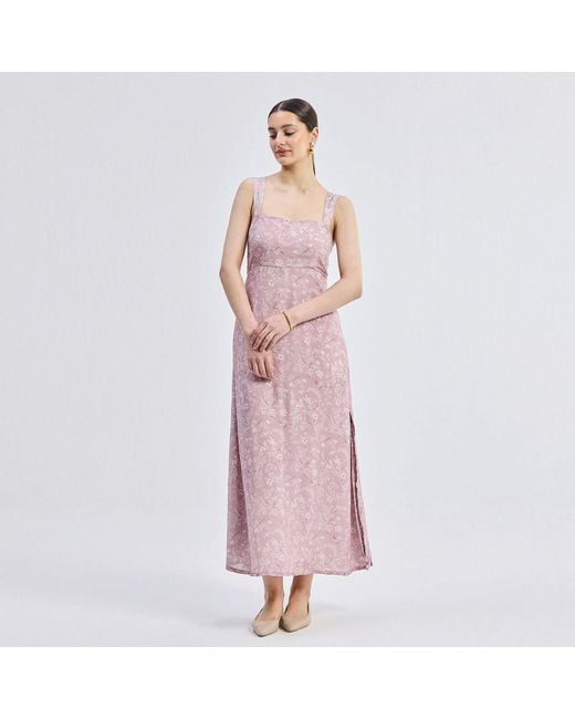 REISTOR Pink Perfect Floral Maxi With Tapered Straps