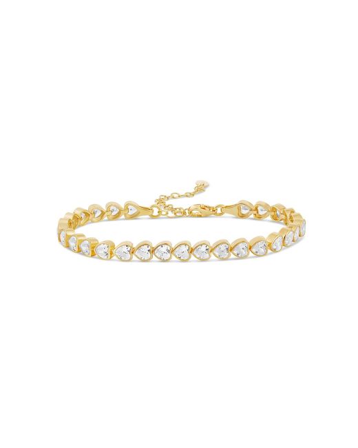 SHYMI Metallic Mini Heart Bezel-Set Tennis Bracelet