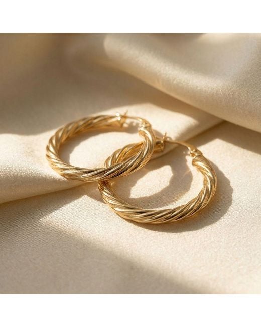 Harfi Metallic Vermeil Circle Rope Textured Earrings
