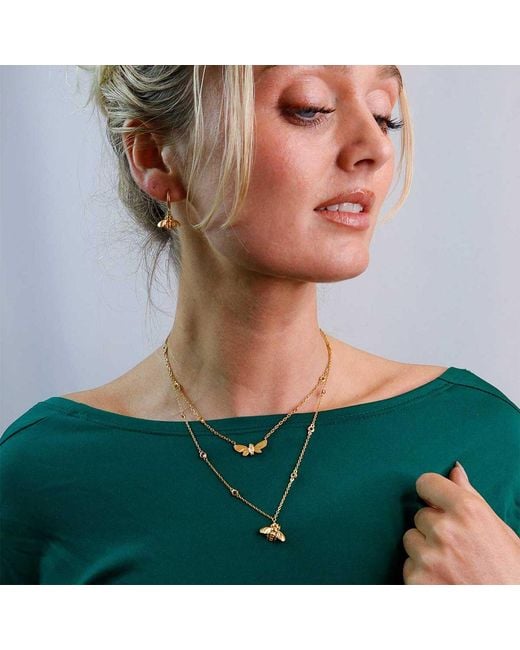 Moon London Metallic Wisdom Bee Tourmaline Necklace