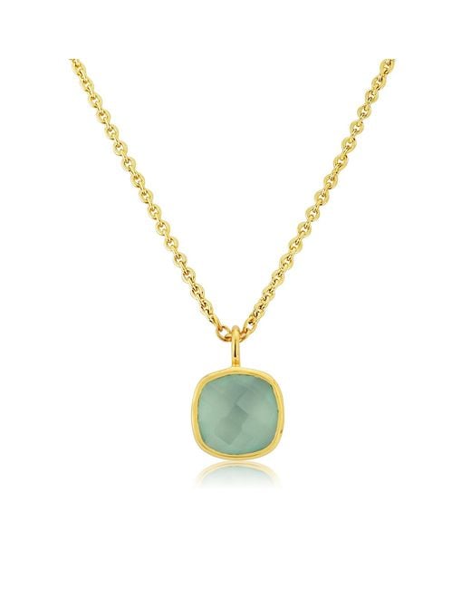 Auree Jewellery Metallic Brooklyn Gold Vermeil & Aqua Chalcedony Necklace