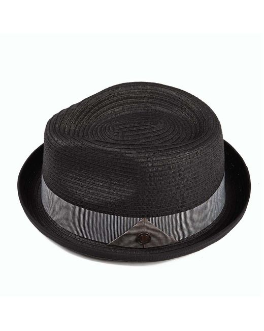 Dasmarca Hats Black Dasmarca Andy Short Brim Trilby Retro Summer Skimpy Brim Straw Braided Hat for men
