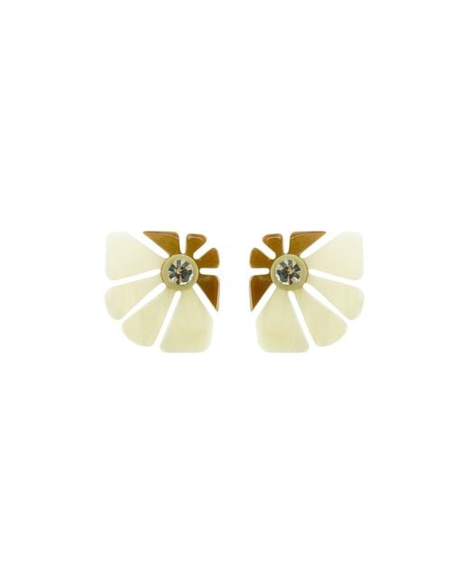 Gissa Bicalho Metallic Neutrals Handmade Acrylic Earring Alecrim Cream