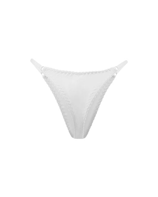 Daily Underwear White Microfiber Adjustable String Panties