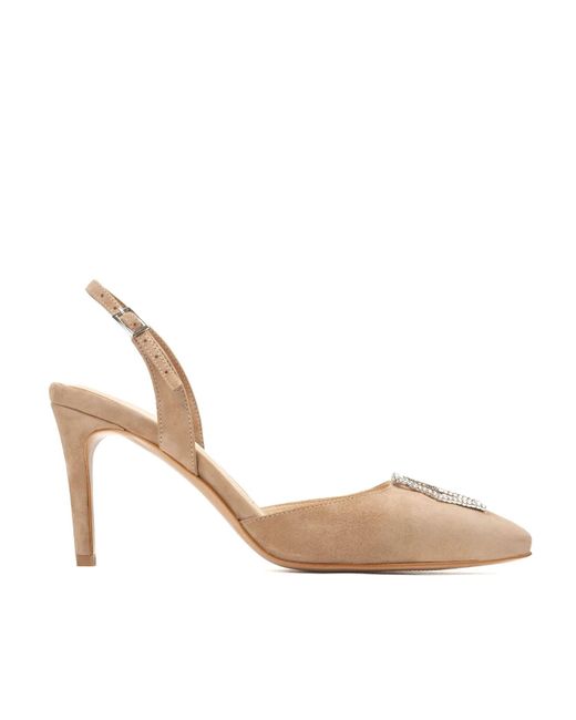 Ginissima Metallic Neutrals Alice Nude Shoes With Crystal