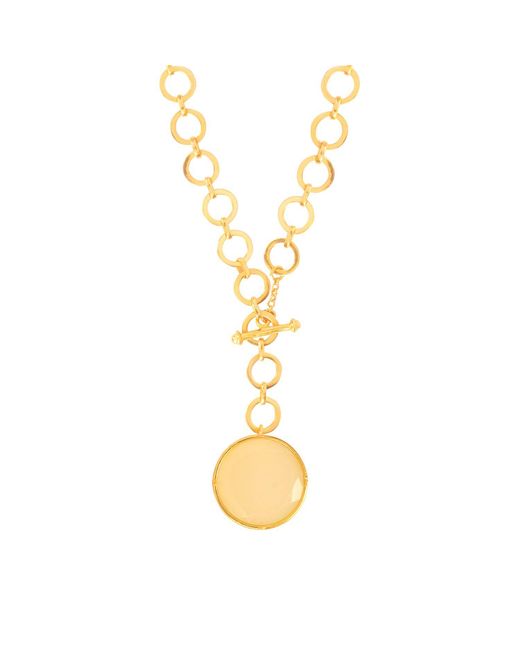 Lila Rasa Metallic Sparkling Crystal Pendant With Loop Chain & T Lock