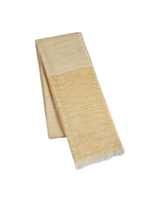 Heritagemoda Metallic Neutrals Handwoven Wool Scarf – Naturally Dyed With Marigold Flowers