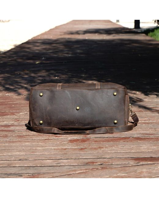 Touri Brown Genuine Leather Holdall Luggage Bag for men