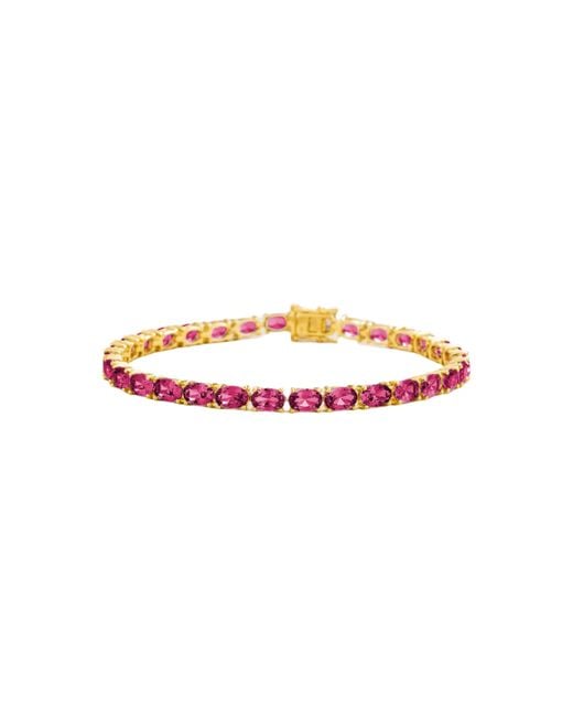 Juvetti Pink Salto Tennis Bracelet Set With Vivid Sapphire