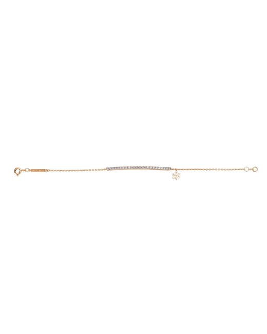 BLOOMTINE | Earth Angel HQ White Illuminess 14K Rose- Diamond Bar Bracelet