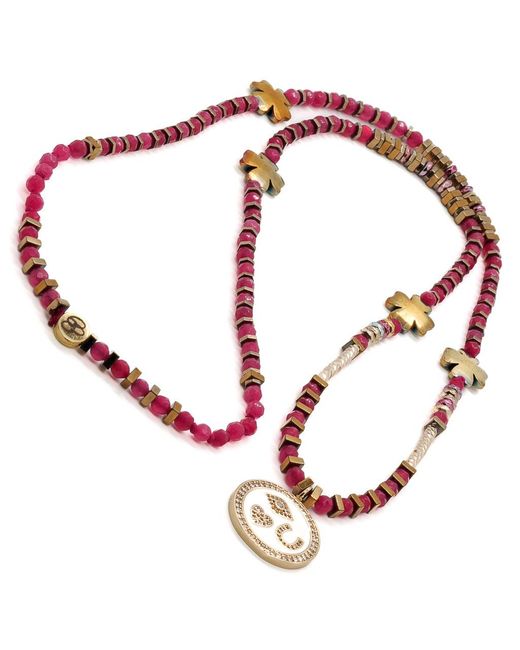 Ebru Jewelry Metallic Magic Blessing Pendant Beaded Necklace