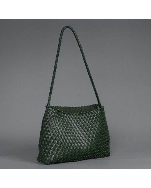 Rimini Green Hand Weaving Shoulder Bag 'Suzy'