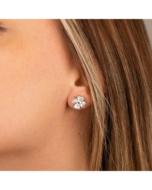 Ep Designs Metallic Flower Heart Shape Stud Earring