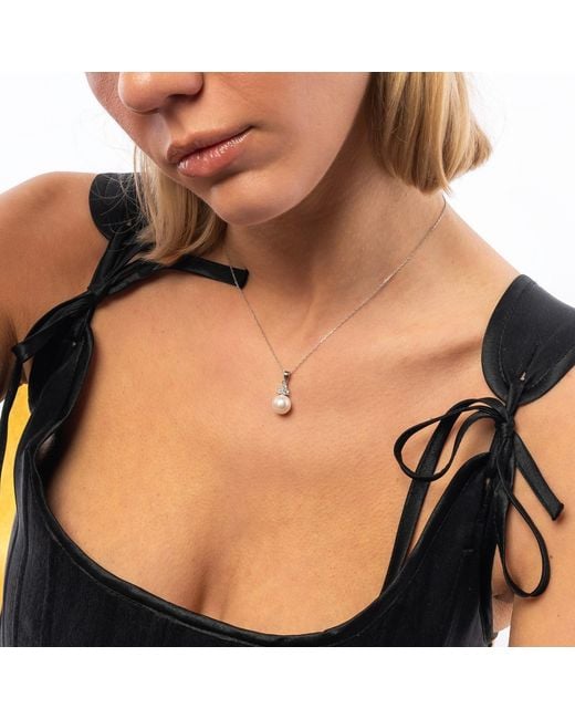 Spero London Metallic Sterling Grape Pearl Necklace