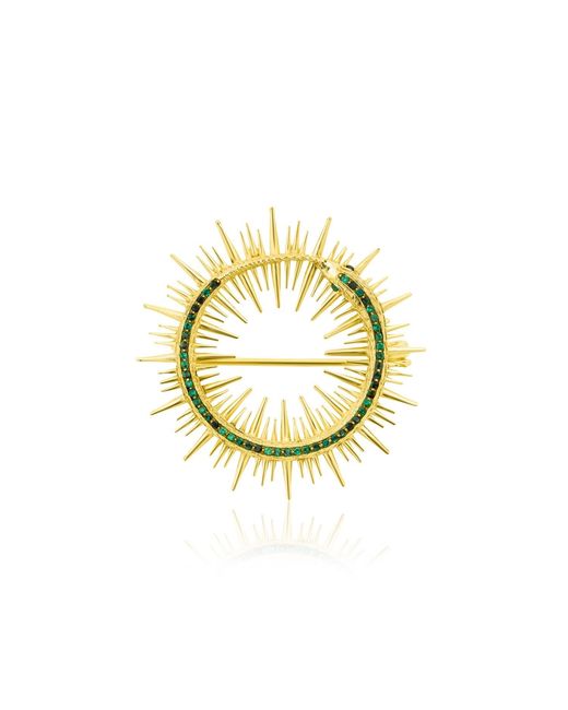 Najiba Metallic Renewance Sunburst Brooch