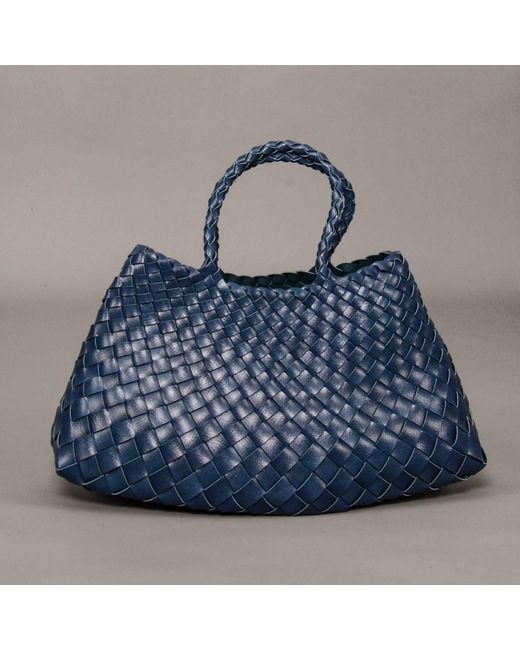 Rimini Blue Hand Woven Tote 'Adelina'