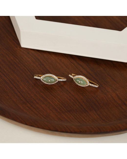 The Jewelz Metallic Aventurine Hoop Earrings
