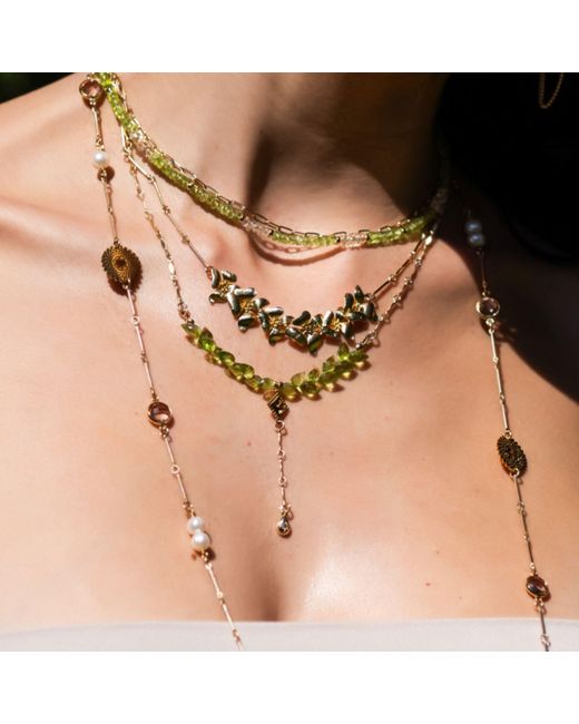 Rachel Nathan Yellow Peridot Petals Y-Necklace