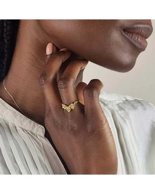 Lee Renee Brown Rose Chevron Ring – Rose Gold