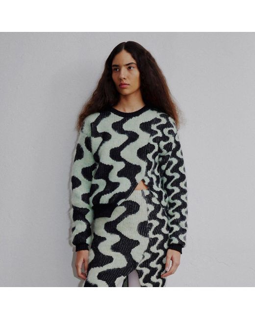 Ccy Currency Black Wavey Split Sweater