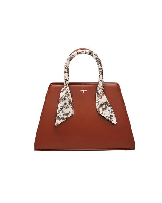 Fable England Brown Grace Structured Tote