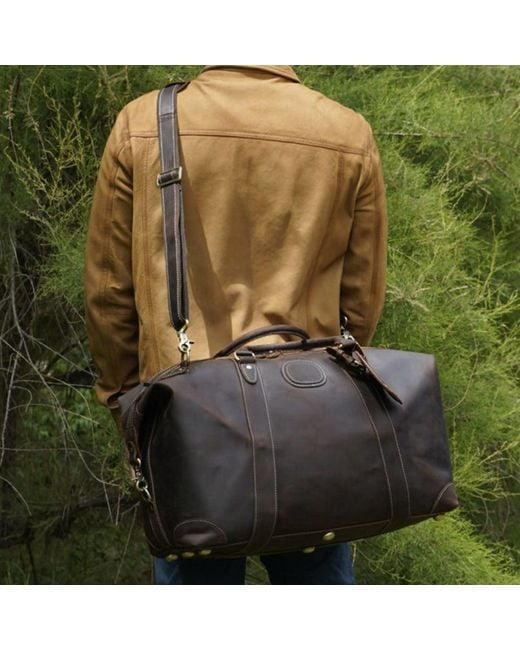 Touri Black Classic Traveller Leather Holdall for men