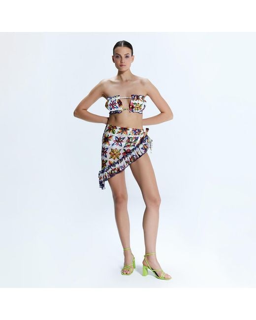 Nur Karaata White Sicilia Sun Bikini Set