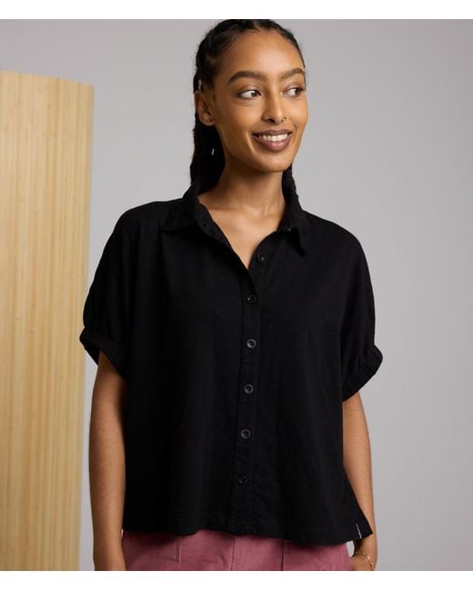Known Supply Black Short Sleeve Button Up Tee