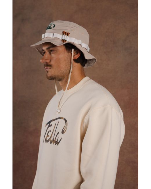 FELLA SWIM Natural Neutrals Gavan Oversized Camo Crewneck Sweater for men