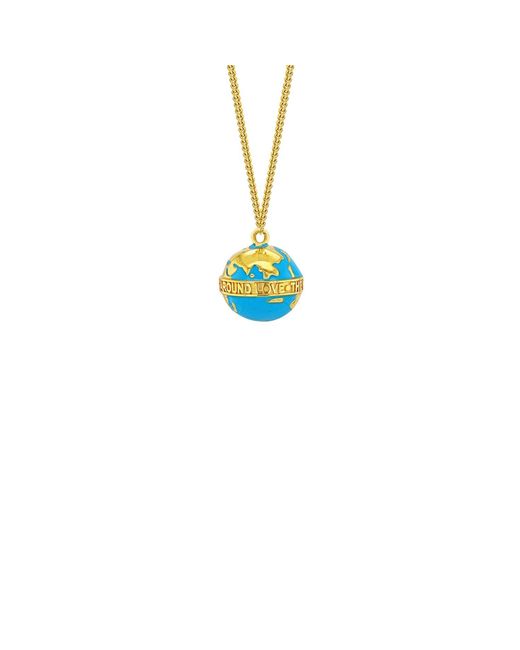 True Rocks Blue 18Kt Plated & Mini Globe Pendant for men