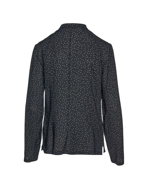 Conquista Black Polka Dot Blouse With Ruffle Detail
