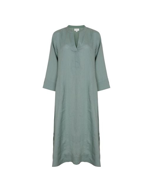 NoLoGo-chic Green Plain Dyed Kaftan Linen