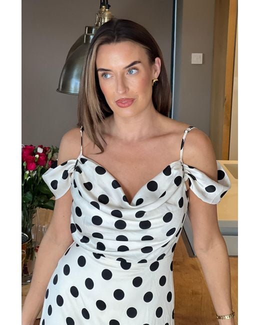Girl In Mind White Julie Cowl Neck Maxi Dress Spot