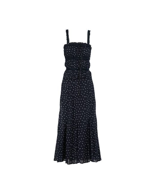 Rose & Nancy Blue Marcia Polka Cami Midi Dress