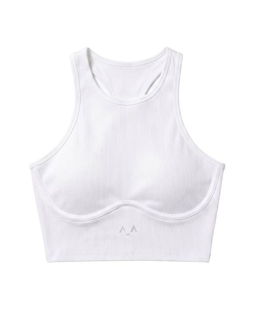 Altra Volta White Halter Ribbed Top