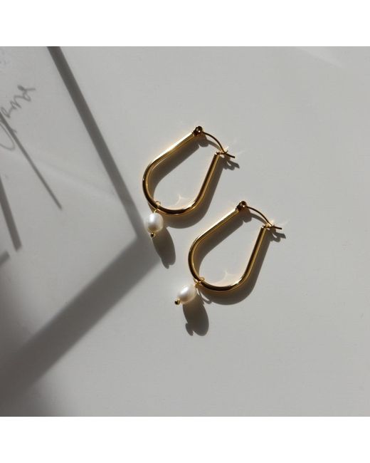 FV Jewellery Metallic Steel Me U Pearl Earrings