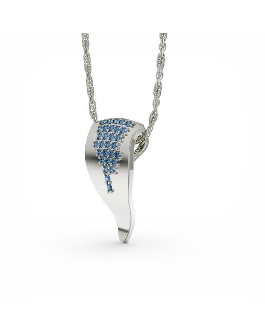 Linda Fiore Blue Echo Long Necklace With Cz Stones