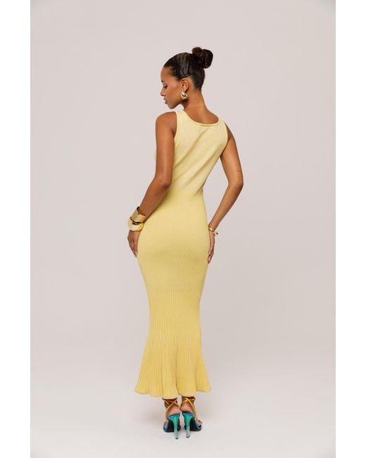 Andreeva Yellow Butter Metallic Knit Dress