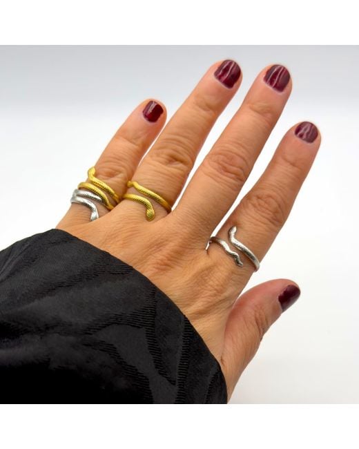 Jagged Halo Jewelry Metallic Viper Stacking Ring