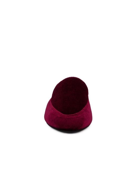 Rag & Co Red Batiste Velvet Handcrafted Mules