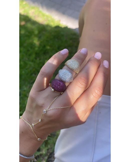 SHYMI Purple Pave Signet Ring