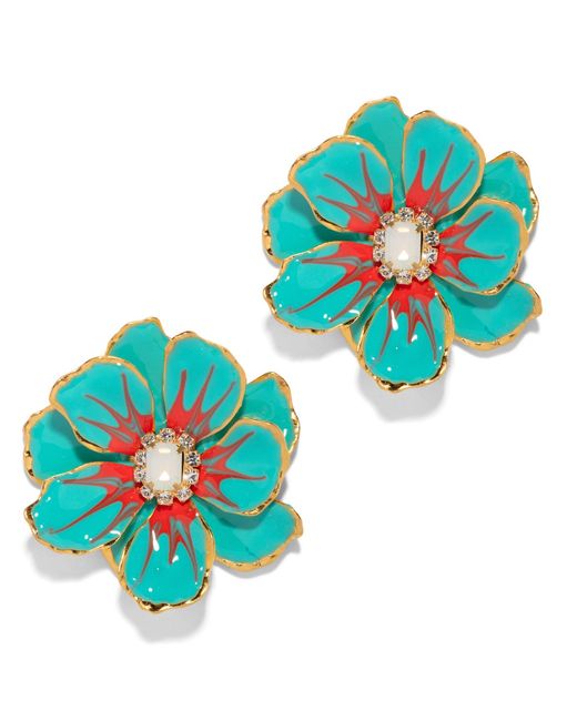 The Pink Reef Red Large Jewel Box Floral Earrings