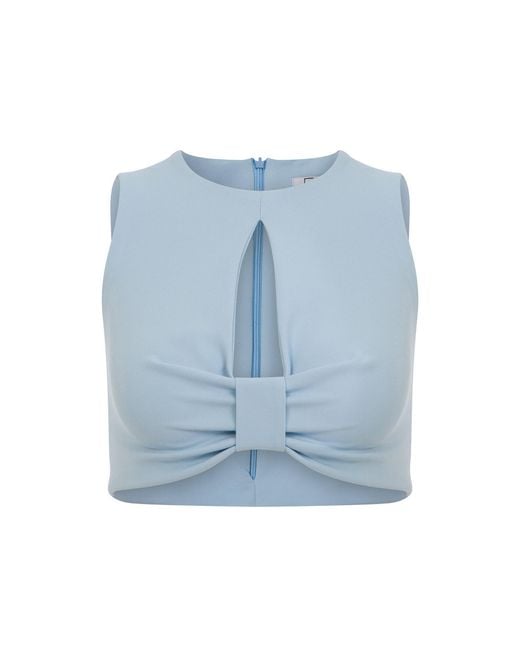 Maan Istanbul Blue Detailed Chest Back Zippered Bustier