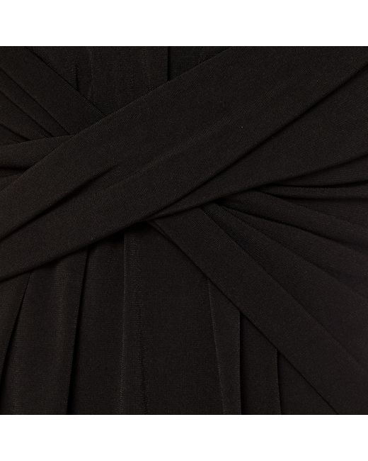 Nissa Black Crystal-Detail Midi Dress