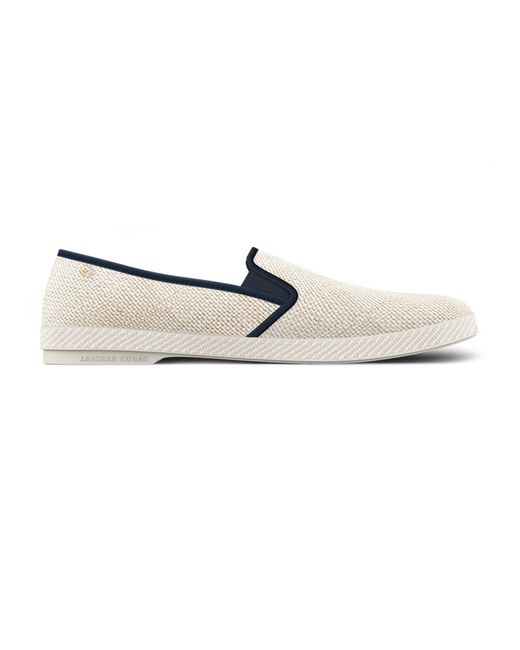 Rivieras White Classic Textured Raffia Slip-On Loafer