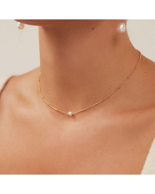 Lily & Roo Metallic Satellite Single Pearl Choker