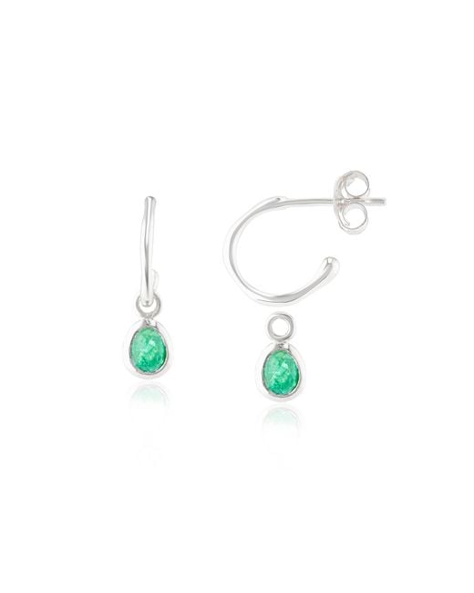 Auree Jewellery Green Hampton Emerald & Interchangeable Gemstone Earrings