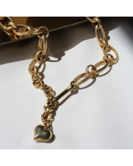 LINYA JEWELLERY Metallic Marsala Chain Necklace