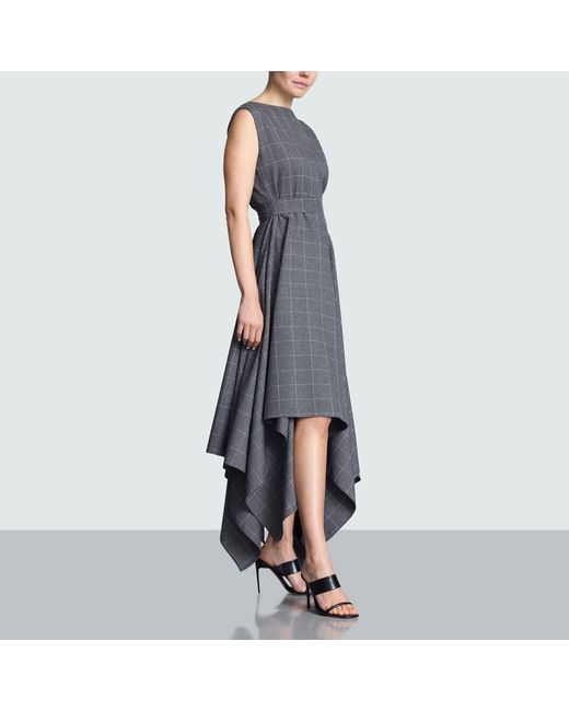 Meem Label Gray Tolson Grid Maxi Dress